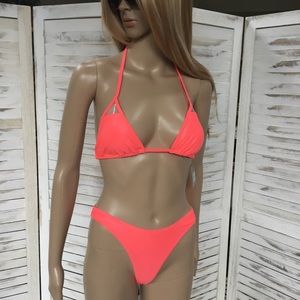 🔥Neon Coral Body Glove Bikini Set 🔥 S M L